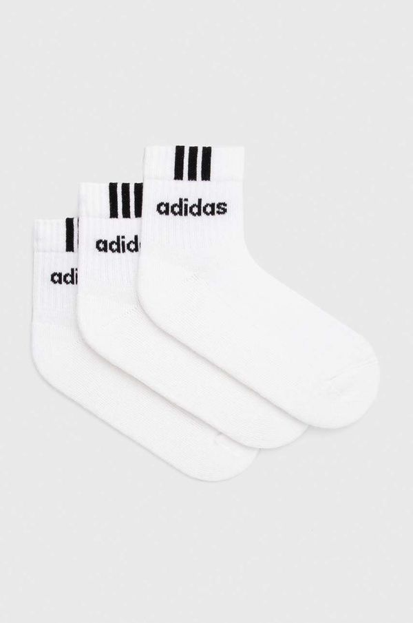 adidas Nogavice adidas 3-pack bela barva