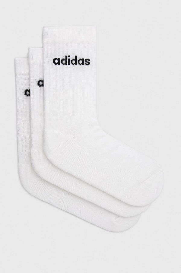 adidas Nogavice adidas 3-pack bela barva