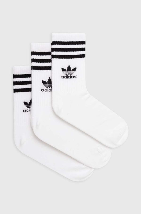 adidas Originals Nogavice adidas Originals 3-pack bela barva