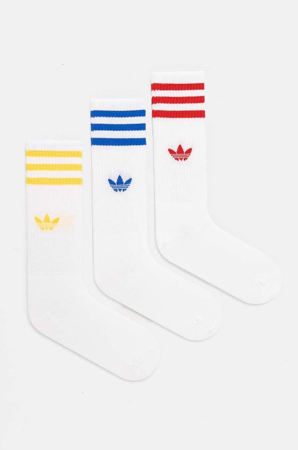 adidas Originals Nogavice adidas Originals 3-pack bela barva, IX7504