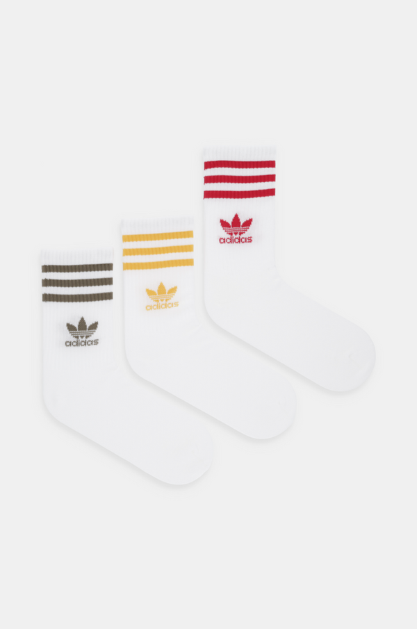 adidas Originals Nogavice adidas Originals 3-pack bela barva, IX7511