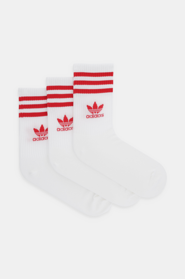 adidas Originals Nogavice adidas Originals 3-pack bela barva, JF6357