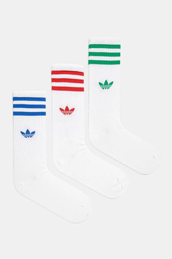 adidas Originals Nogavice adidas Originals 3-pack bela barva, JJ1984
