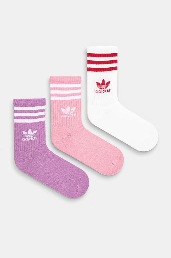 adidas Originals Nogavice adidas Originals 3-pack ženske, roza barva, IX7510