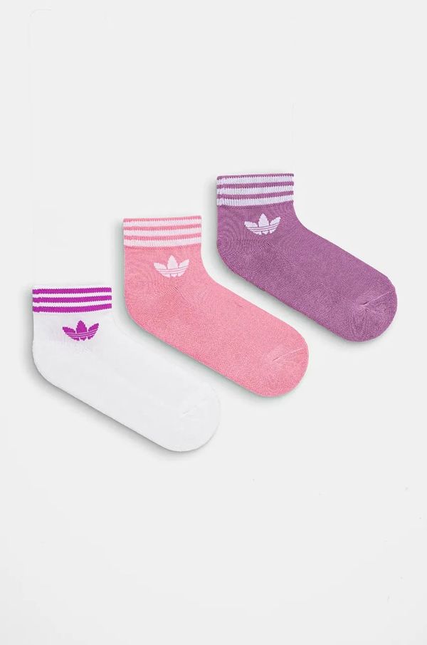 adidas Originals Nogavice adidas Originals 3-pack ženske, roza barva, IX7520