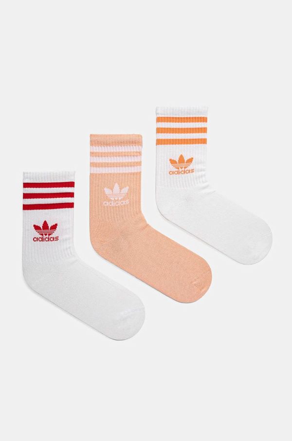 adidas Originals Nogavice adidas Originals 3-Stripes 3-pack bela barva, JI9472