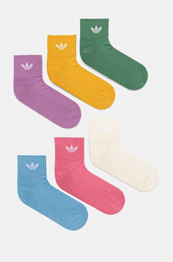 adidas Originals Nogavice adidas Originals 6-pack ženske, bež barva, IX5279