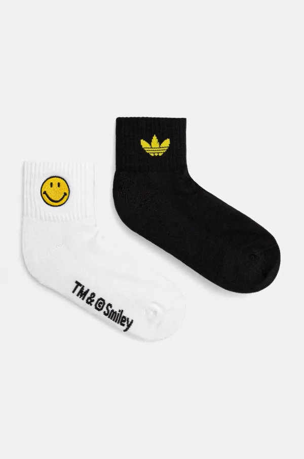adidas Originals Nogavice adidas Originals X Smiley 2-pack bela barva, JC8632