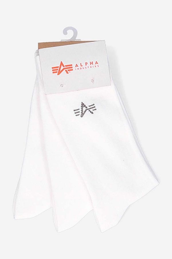 Alpha Industries Nogavice Alpha Industries Basic Socks 3-pack bela barva