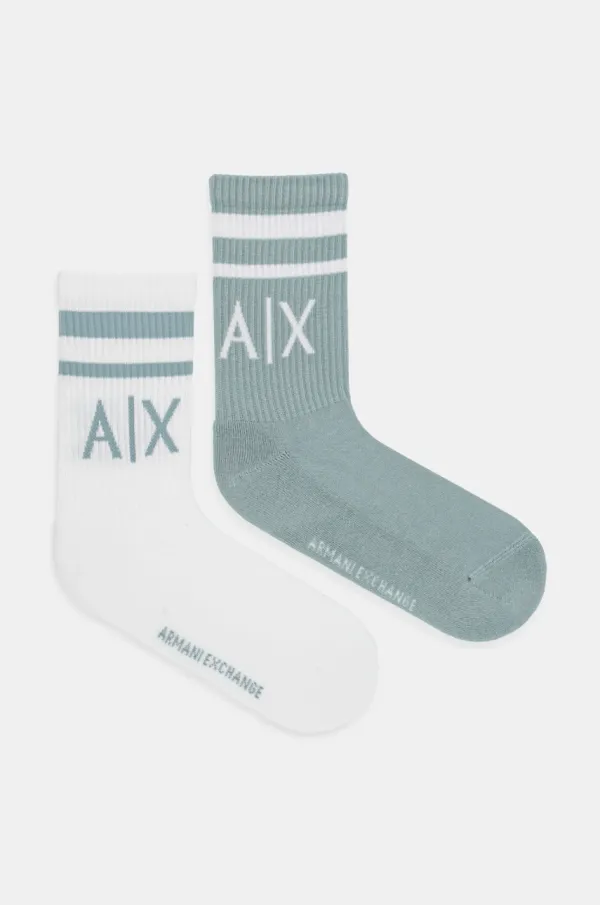 Armani Exchange Nogavice Armani Exchange 2-pack ženske, črna barva, 943030 CC650