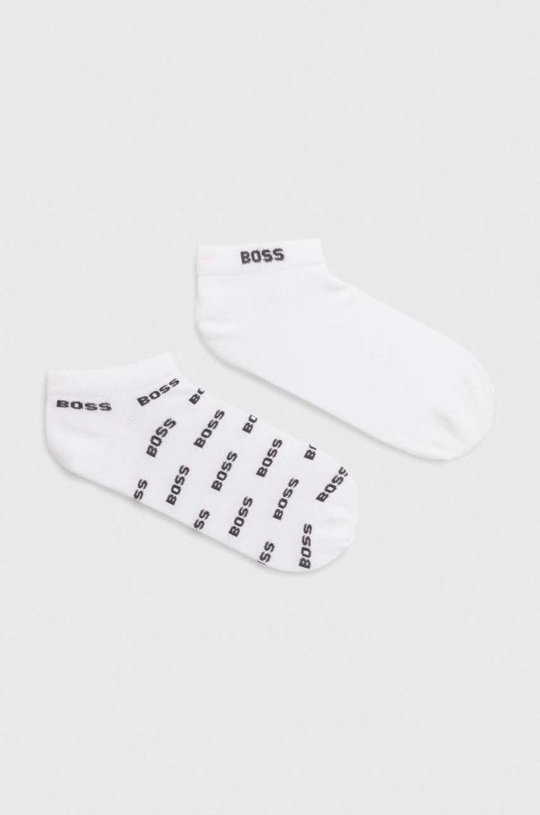 BOSS Nogavice BOSS 2-pack moške, bela barva, 50511423