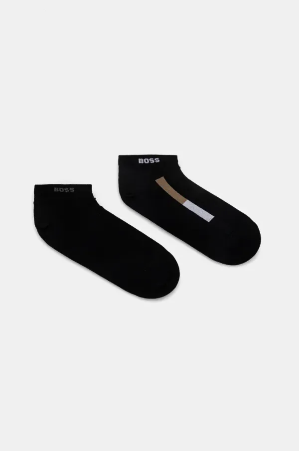 BOSS Nogavice BOSS 2-pack moške, črna barva, 50537545