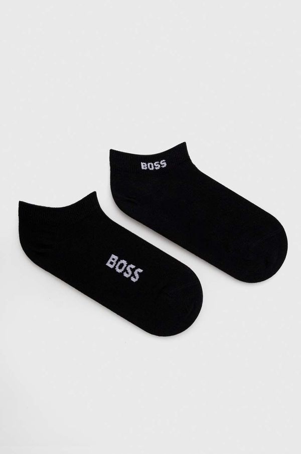 Boss Nogavice BOSS 2-pack ženski, črna barva