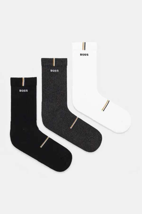 BOSS Nogavice BOSS 3-pack moške, črna barva, 50524324