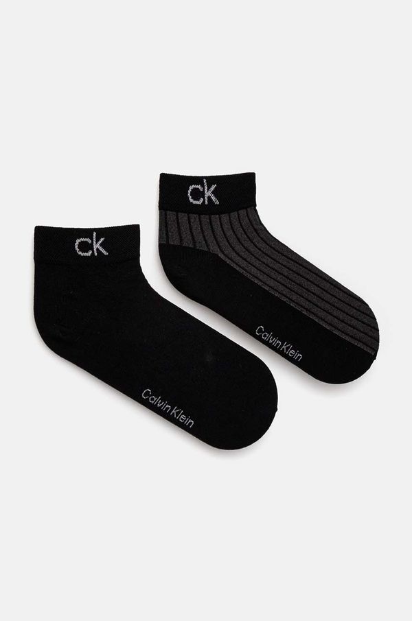 Calvin Klein Nogavice Calvin Klein 2-pack moške, črna barva, 701229434