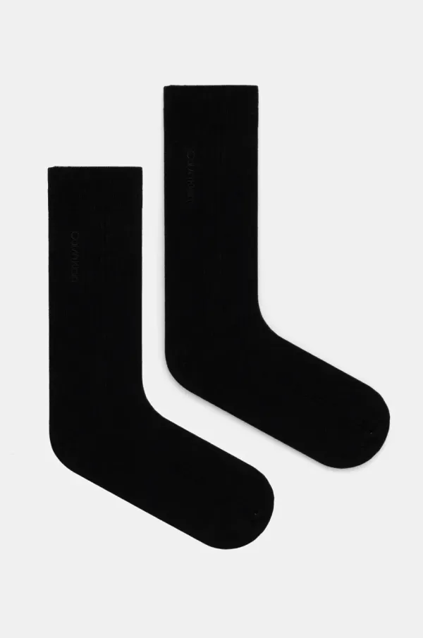 Calvin Klein Nogavice Calvin Klein 2-pack moške, črna barva, 701232089