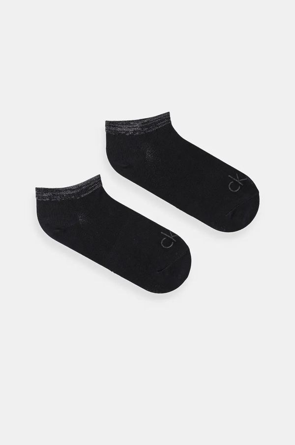 Calvin Klein Nogavice Calvin Klein 2-pack ženske, črna barva, 701230614