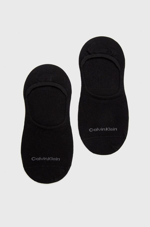 Calvin Klein Nogavice Calvin Klein 2-pack ženski, črna barva