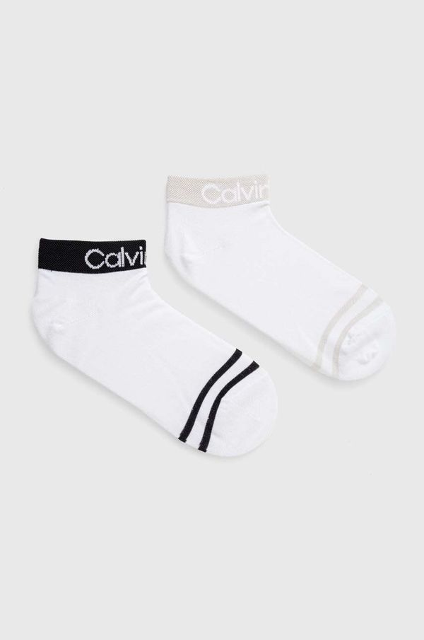 Calvin Klein Nogavice Calvin Klein 4-pack ženske, bela barva, 701220511