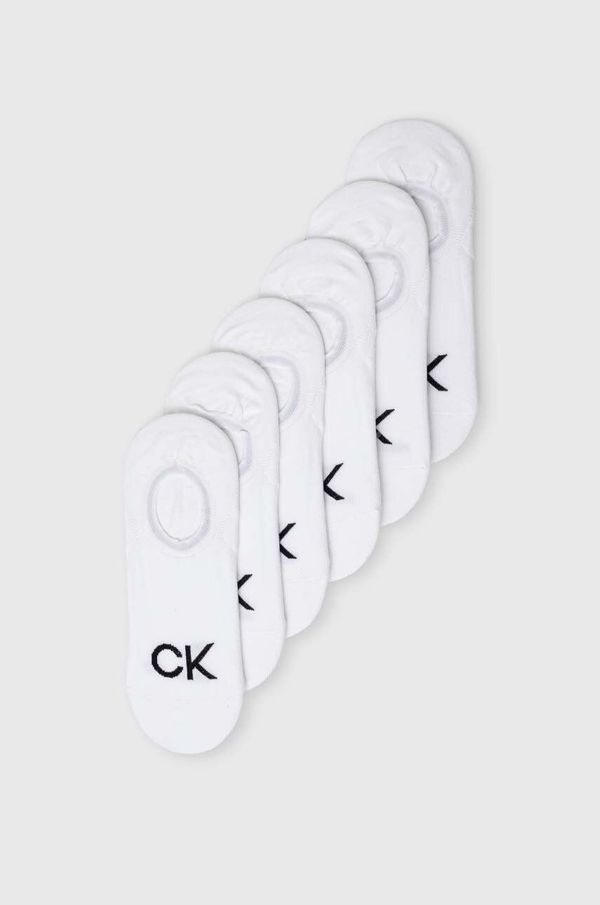 Calvin Klein Nogavice Calvin Klein 6-pack moške, bela barva, 701220501