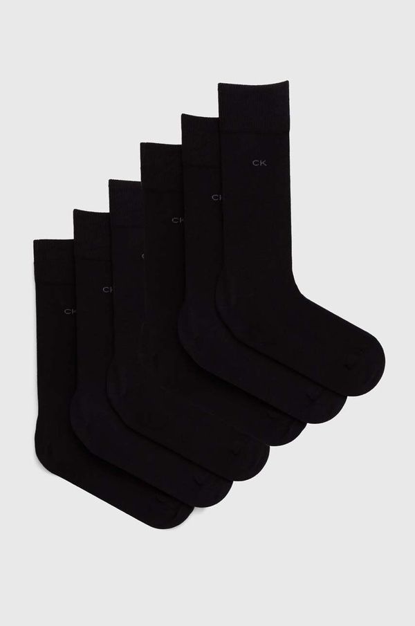 Calvin Klein Nogavice Calvin Klein 6-pack moške, črna barva, 701220505
