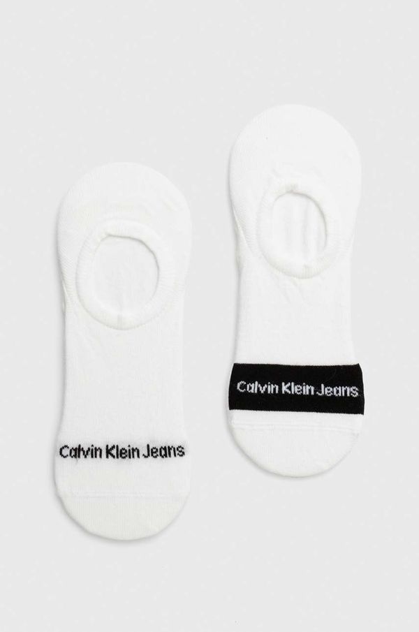 Calvin Klein Jeans Nogavice Calvin Klein Jeans 2-pack moški, bela barva
