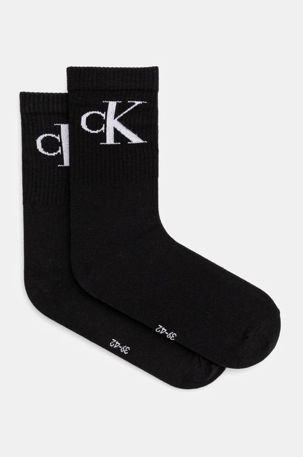 Calvin Klein Jeans Nogavice Calvin Klein Jeans 2-pack ženske, črna barva, 701228811