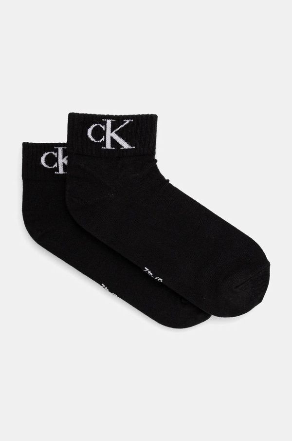 Calvin Klein Jeans Nogavice Calvin Klein Jeans 2-pack ženske, črna barva, 701228813