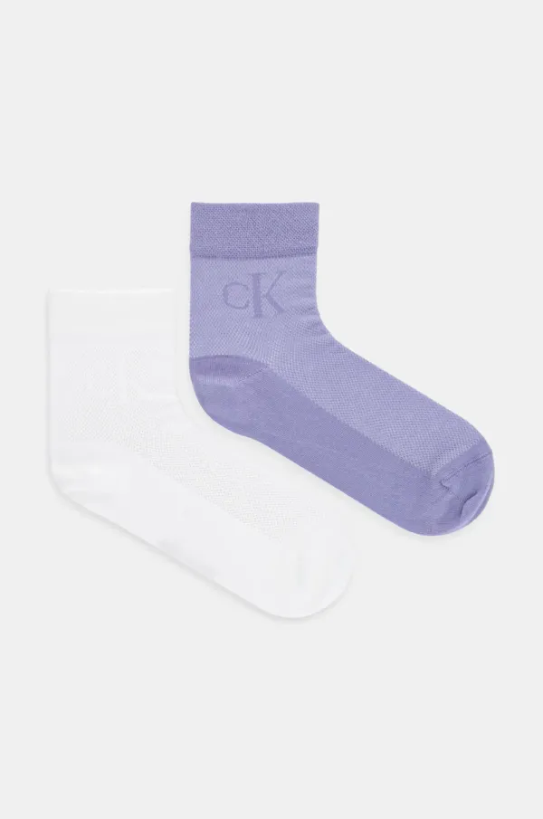 Calvin Klein Jeans Nogavice Calvin Klein Jeans 2-pack ženske, vijolična barva, 701231400