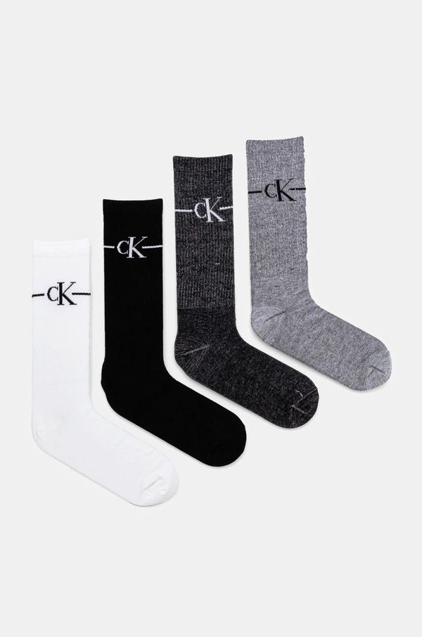 Calvin Klein Jeans Nogavice Calvin Klein Jeans 4-pack moške, črna barva, 701229454