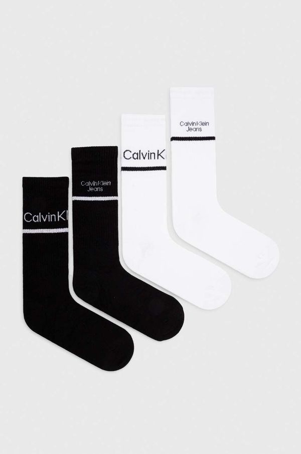 Calvin Klein Jeans Nogavice Calvin Klein Jeans 4-pack moški, črna barva
