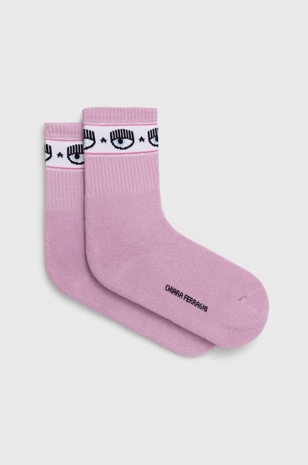 Chiara Ferragni Nogavice Chiara Ferragni ženske, vijolična barva, 77SB0J02