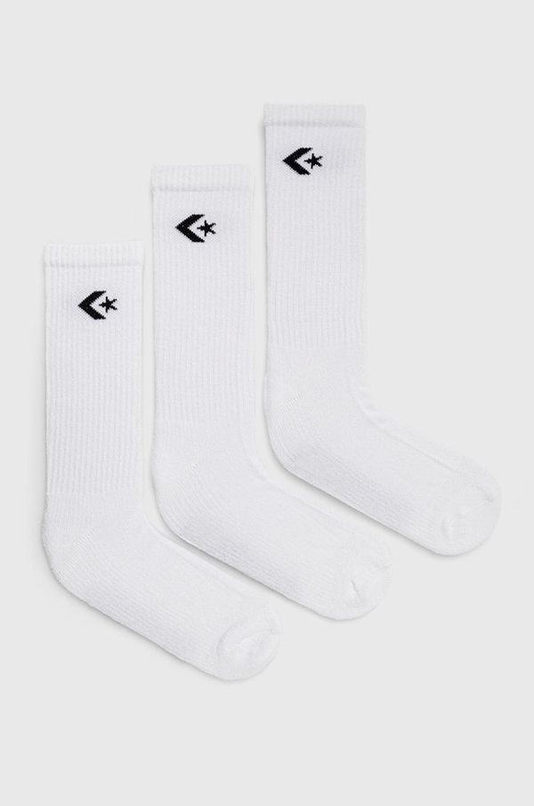 Converse Nogavice Converse 3-pack moške, bela barva