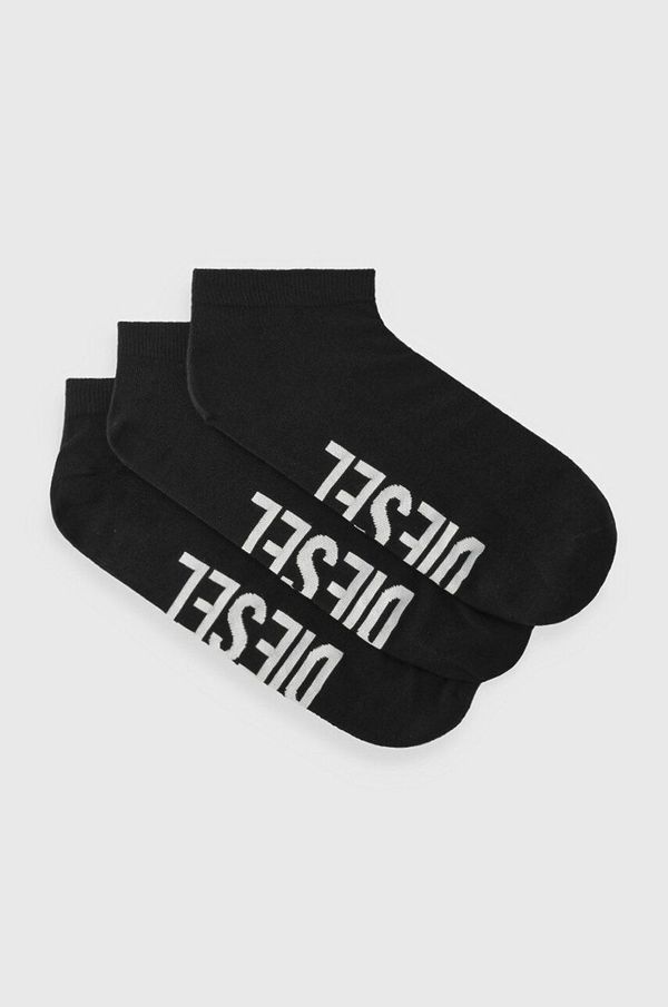 Diesel Nogavice Diesel SKM-GOST 3-pack moške, črna barva, 00SI8H.0IQAS