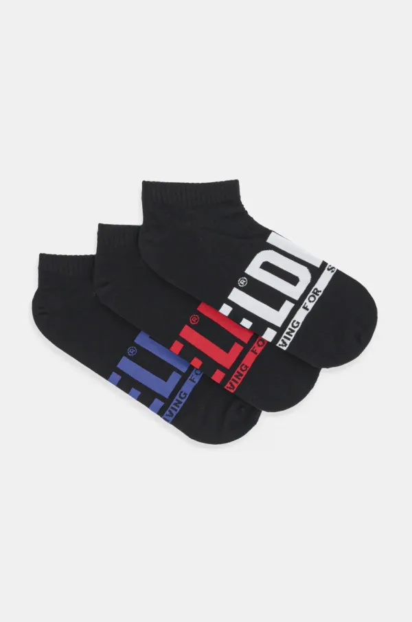 Diesel Nogavice Diesel SKM-GOST-THREEPACK SOCKS 3-pack moške, črna barva, 00SI8H.0EGBH
