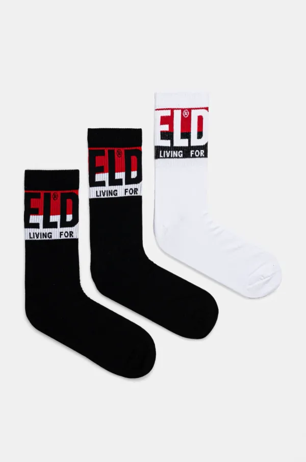 Diesel Nogavice Diesel SKM-RAY-THREEPACK SOCKS 3-pack moške, črna barva, 00SAYJ.0IQAR
