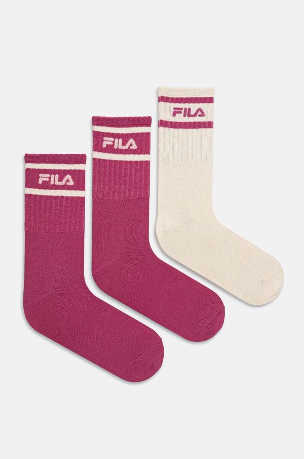 Fila Nogavice Fila 3-pack ženske, črna barva, F3608