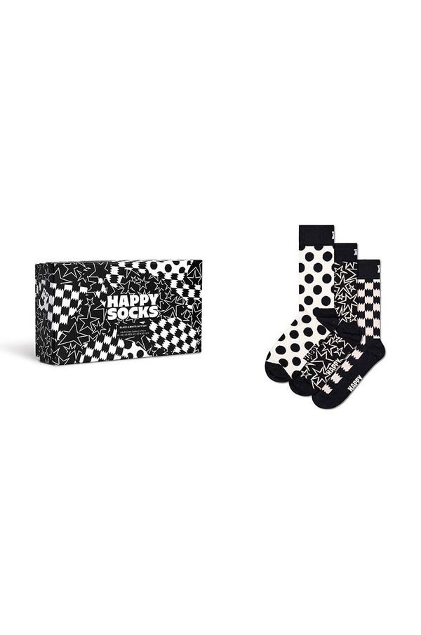 Happy Socks Nogavice Happy Socks 3-Pack Black And White Gift Set črna barva, P001722