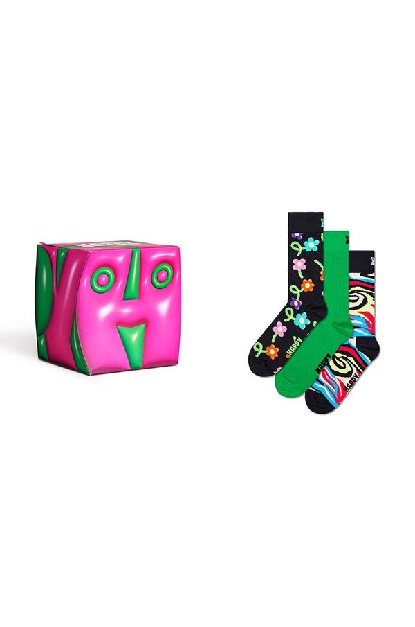 Happy Socks Nogavice Happy Socks 3-Pack Hyper Cube Gift Set 3-pack P001719