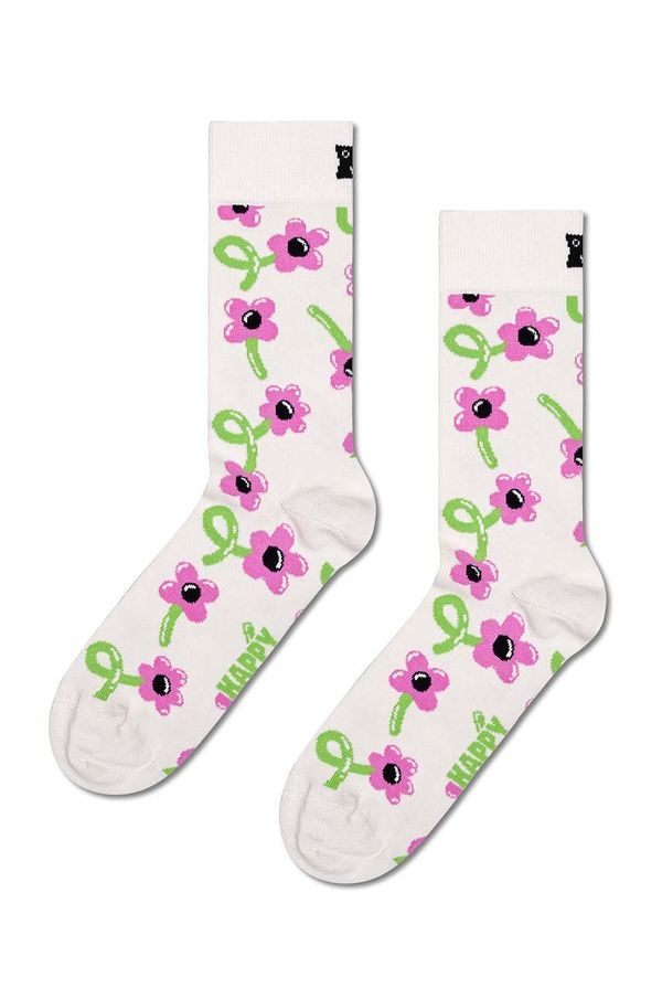 Happy Socks Nogavice Happy Socks Balloon Flower Sock bela barva, P001555