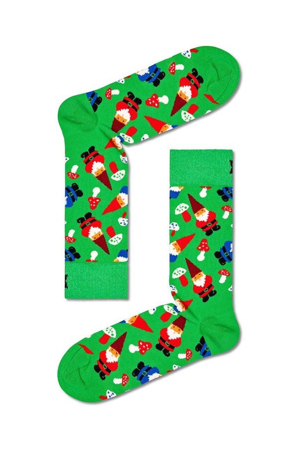 Happy Socks Nogavice Happy Socks Christmas Gnome Sock zelena barva