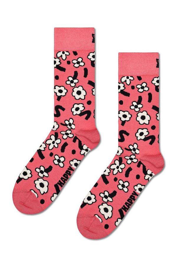 Happy Socks Nogavice Happy Socks Dancing Flower Sock roza barva
