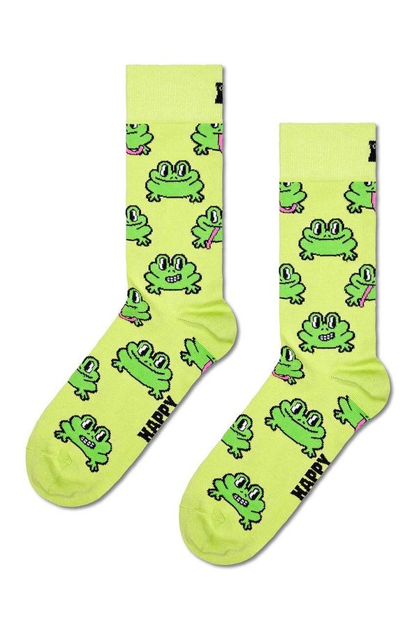 Happy Socks Nogavice Happy Socks Frog Sock zelena barva, P001863