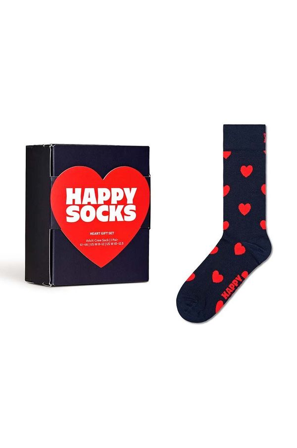 Happy Socks Nogavice Happy Socks Gift Box Heart mornarsko modra barva