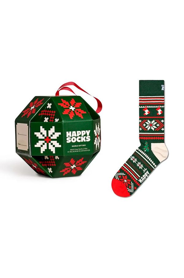 Happy Socks Nogavice Happy Socks GIFTBOX zelena barva, P001733