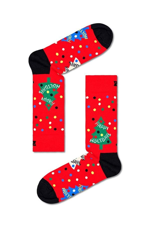 Happy Socks Nogavice Happy Socks Happy Holidays Sock rdeča barva