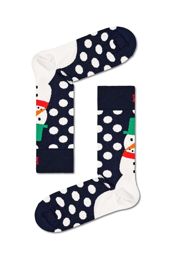 Happy Socks Nogavice Happy Socks Jumbo Snowman Sock mornarsko modra barva