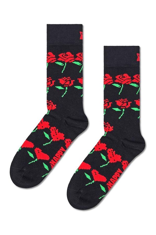 Happy Socks Nogavice Happy Socks Rose Hearts Sock črna barva, P001529