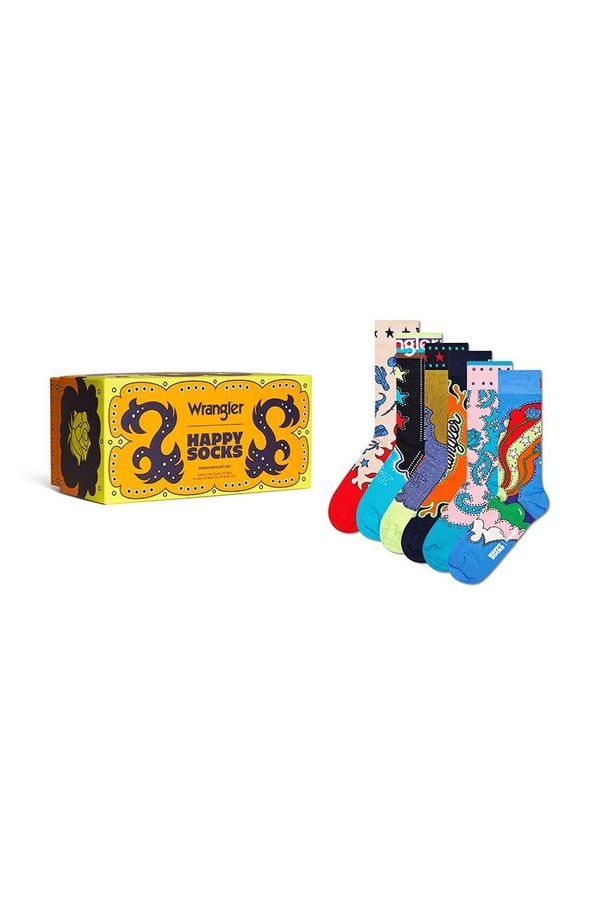 Happy Socks Nogavice Happy Socks Wrangler 6-pack Rodeo Days Gift 6-pack oranžna barva, P002274