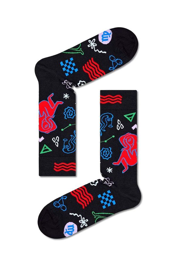 Happy Socks Nogavice Happy Socks Zodiac Virgo črna barva